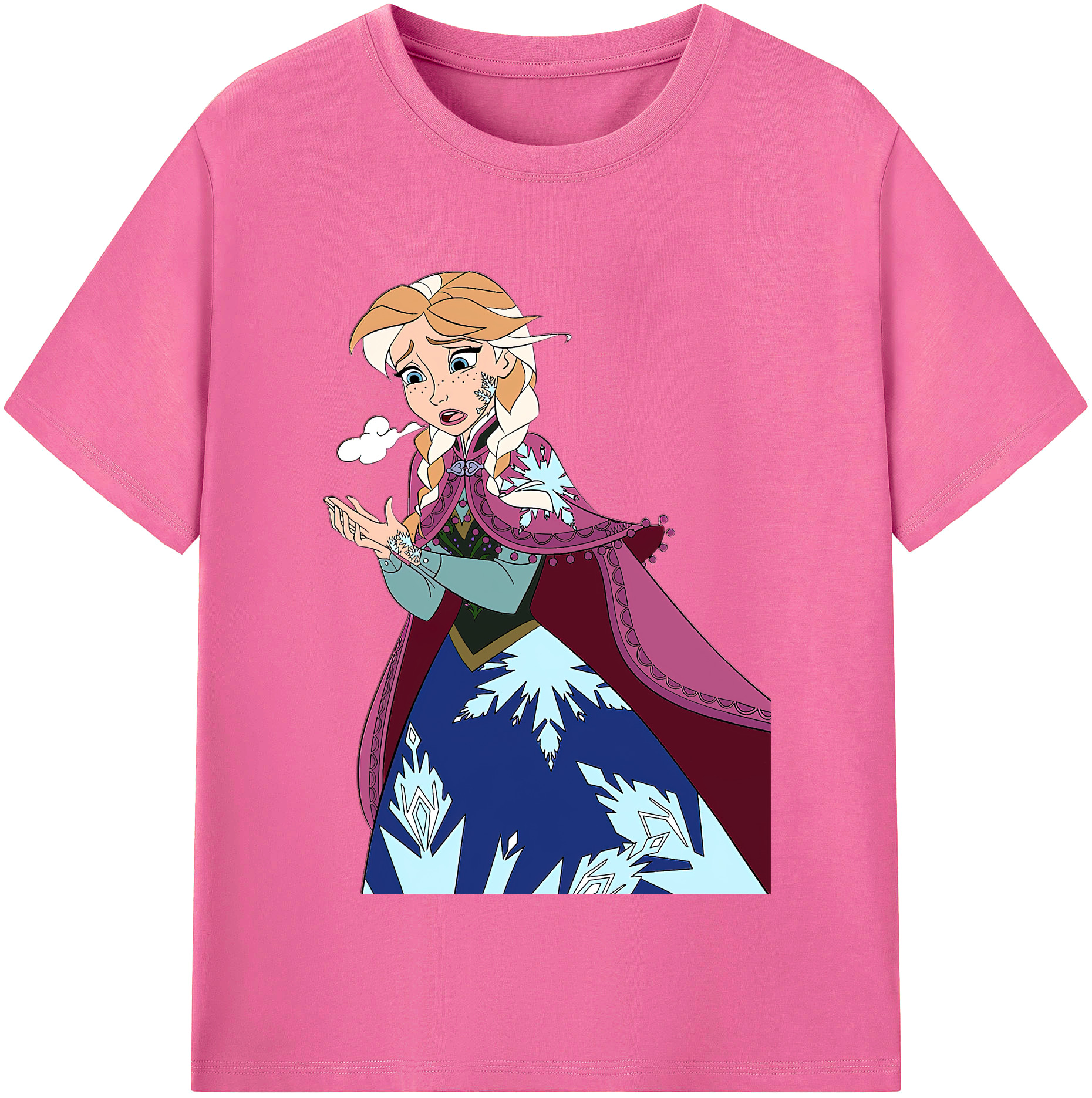 （画像用） アナと雪の女王 アンナ エルサ Frozen Anna Elsa レディースカジュアルプリントTシャツ（綿100％）